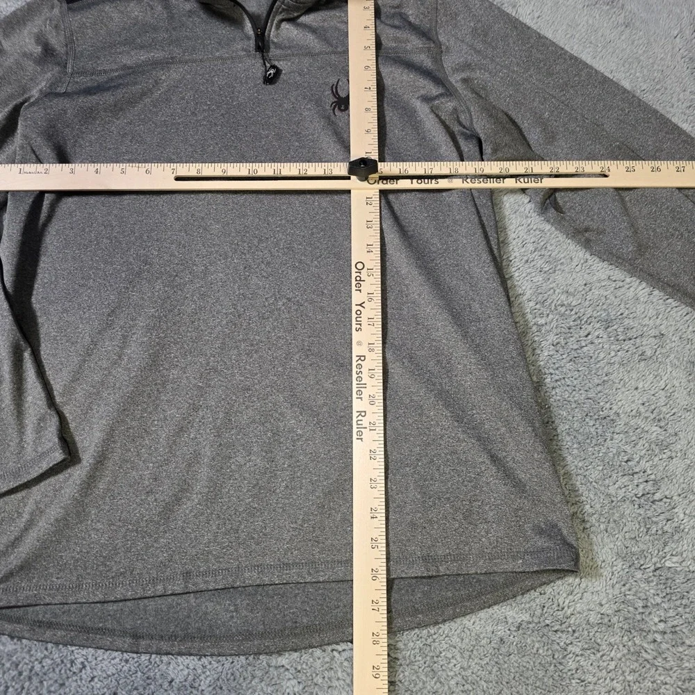 Spyder Mens Medium Pullover Gray Quarter Zip Active Performance Heathered 1254